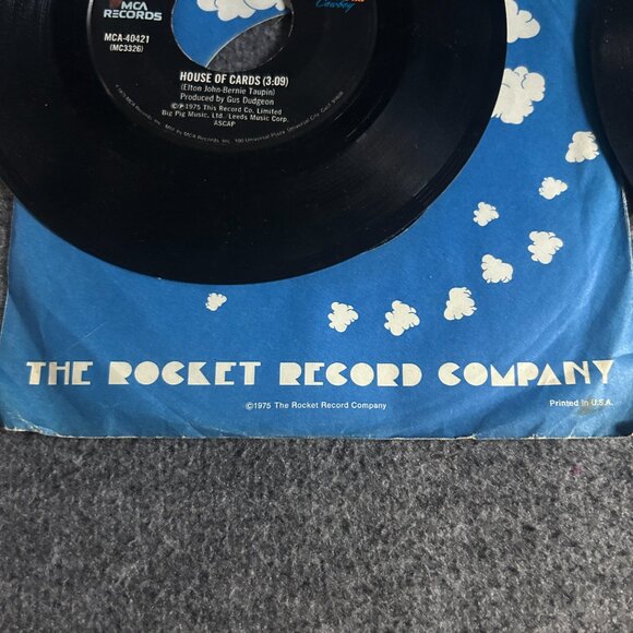Lot of 2 Elton John 45 Vinyl Vintage Record 1970s Crocodile Rock Elderberry Wine - Picture 3 of 12